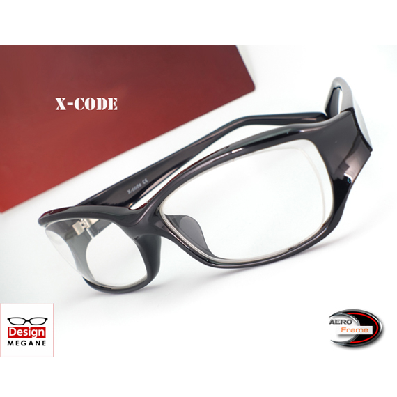 メガネ 度付 X-Code Eyewear エアロフレーム Black 超弾力性新素材 眼鏡＋ カラーレンズ 無料キャンペーン中 伊達メガネ 対応