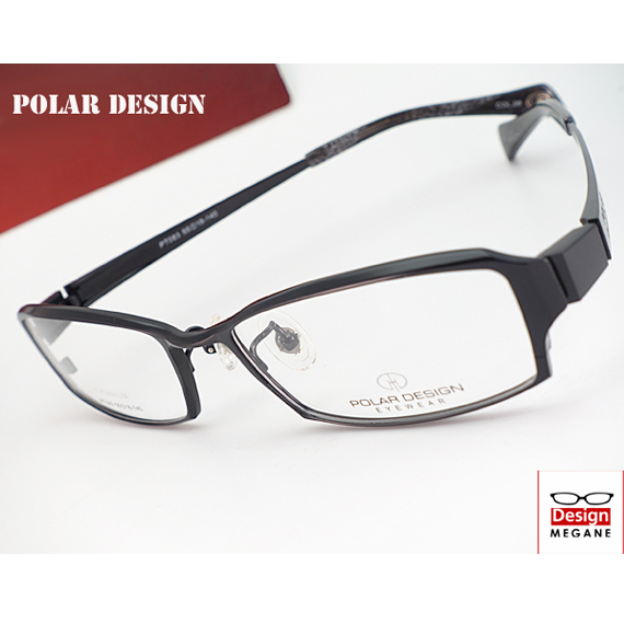 メガネ 度付 POLAR DESIGN Eyewear Black 純チタン素材 フルリム 眼鏡一式 送料無料 ＋ カラーレンズ 無料キャンペーン中 伊達メガネ 対応