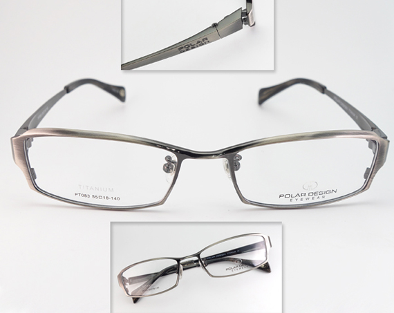 メガネ 度付 POLAR DESIGN Eyewear Gunmetalic 純チタン素材 フルリム 眼鏡一式 送料無料 ＋ カラーレンズ 無料キャンペーン中 伊達メガネ 対応｜meganeworld｜02