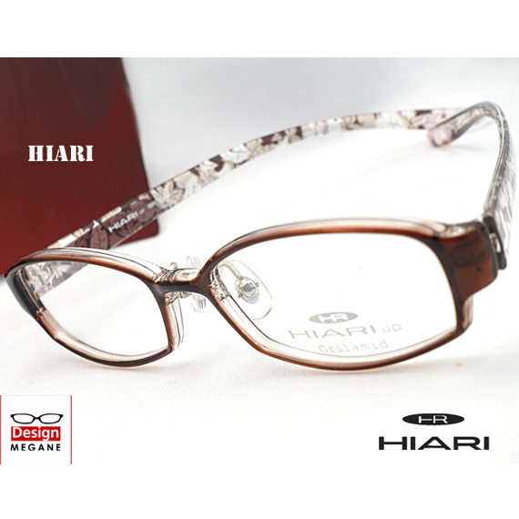 メガネ 度付 HIARI (ひおり)  Eyewear 超弾力性新素材 (グリルアミドTR-90) Brown 軽量 眼鏡 送料無料 ＋ カラーレンズ 無料キャンペーン中 伊達メガネ 対応