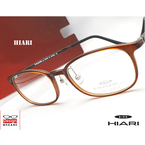 メガネ 度付 HIARI (ひおり) Eyewear 超弾力性新素材 (グリルアミドTR-90素材) Brown 軽量 眼鏡 送料無料 ＋カラーレンズ 無料キャンペーン中 伊達メガネ 対応