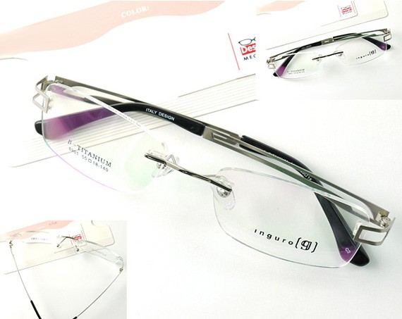 メガネ 度付 Ingro Eyewear Silver ふちなし ツーポイント
