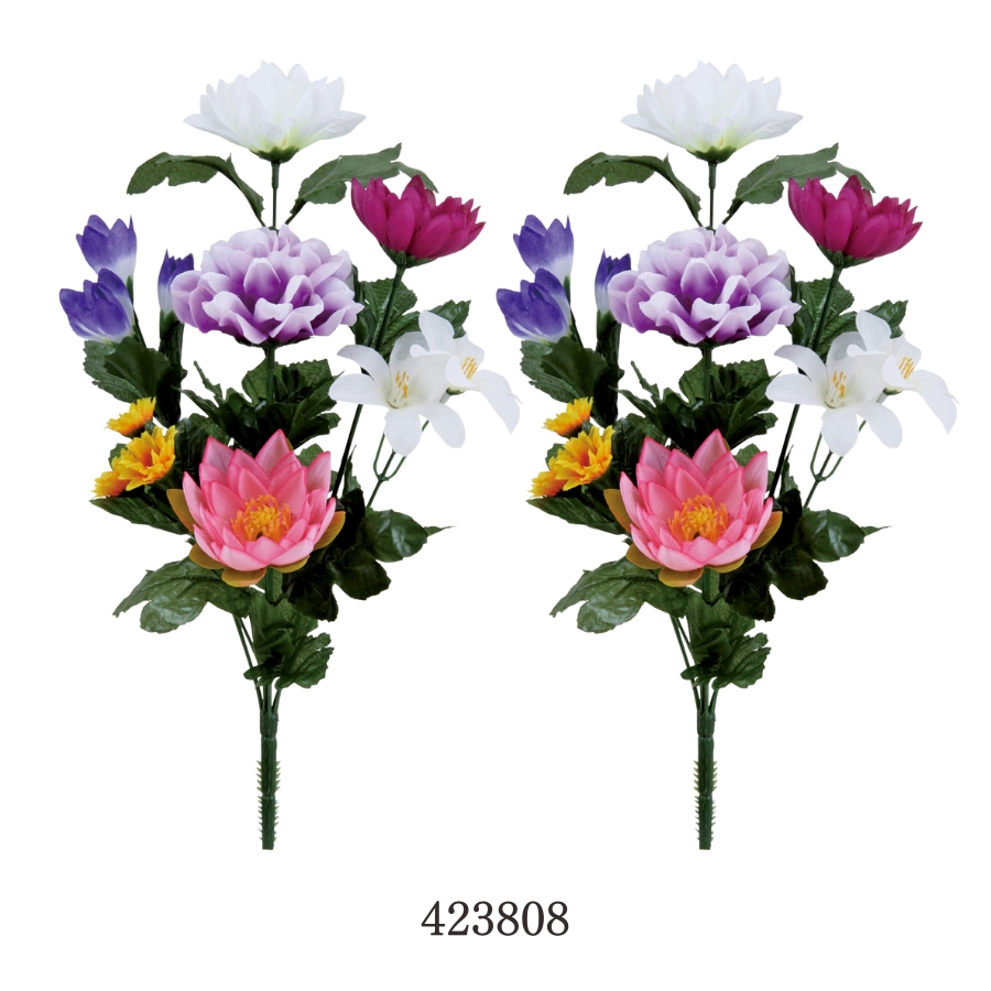 仏花 造花 仏壇用 一対 墓 アレンジメント 所月 お盆 菊 お彼岸 お悔やみ 枯れない |  | 01
