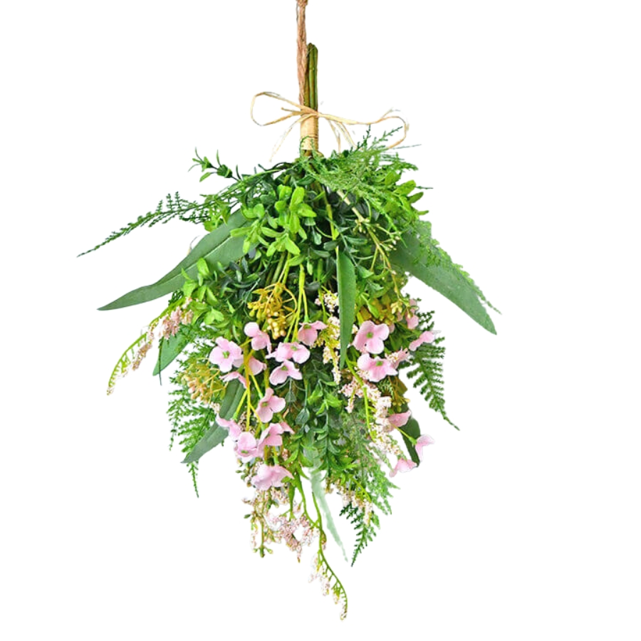 造花 インテリア 花束 ブーケ ハンギング 壁掛け ピンク ナチュラル