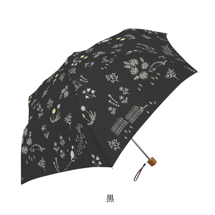 折りたたみ傘 晴雨兼用 日傘 軽量 レディース 遮熱 遮光 UVカット ねこ 猫 ネコ かわいい 紫外線 ピンク 白 黒 ブラックコーティング｜meggie｜02