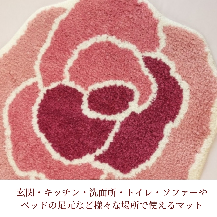 マット 滑り止め 薔薇 ローズ バスマット 足拭き トイレマット 洗える