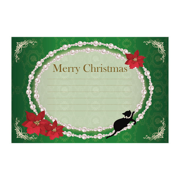 クリスマス ポストカード おしゃれ 猫柄 ハガキ ギフトカード メッセージカード グリーティングカード 絵葉書 猫 ネコ かわいい｜meggie｜03