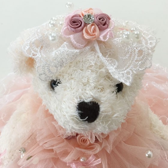 くまチャーム Lサイズ ぬいぐるみ ストラップ ドレス ウエルカム