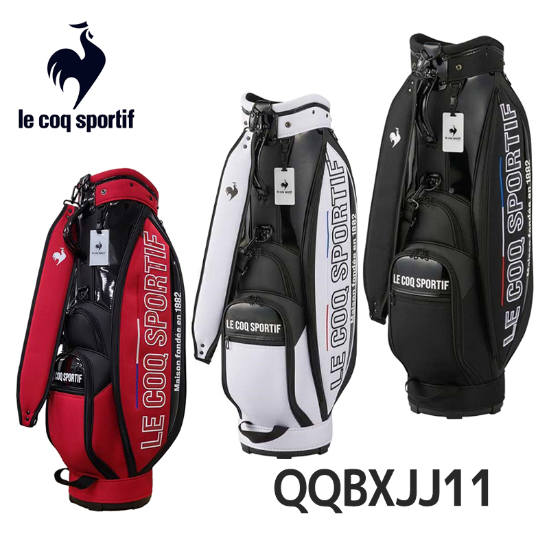 ルコックスポルティフ キャディバッグle coq sportif caddy bag 6分割 9.0型(47インチ対応) QQBXJJ11  ブラック/ホワイト/レッド 正規品