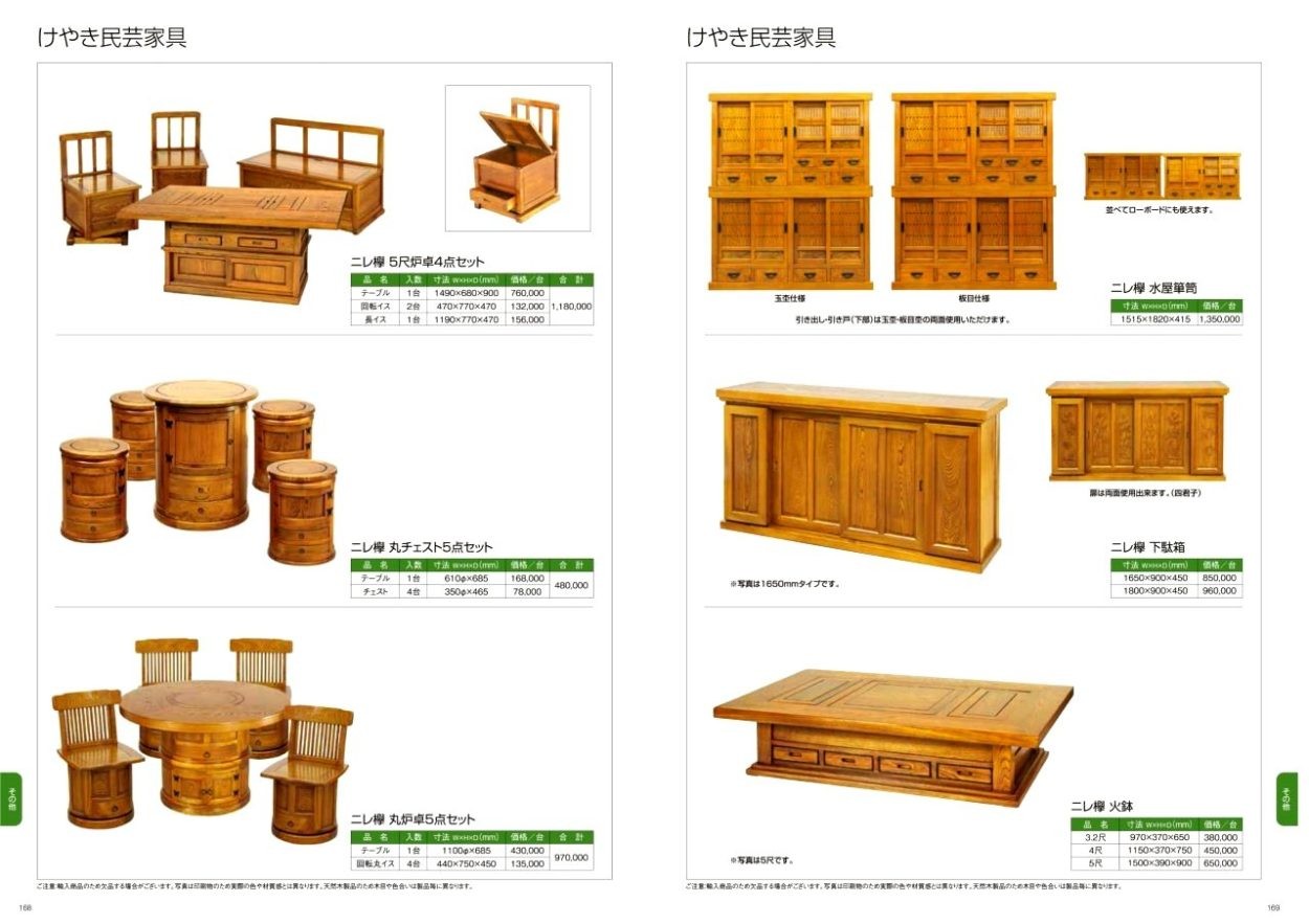 ニレ欅 火鉢 5尺1500x390x900 ＊1台価格 : めいぼくや webshop