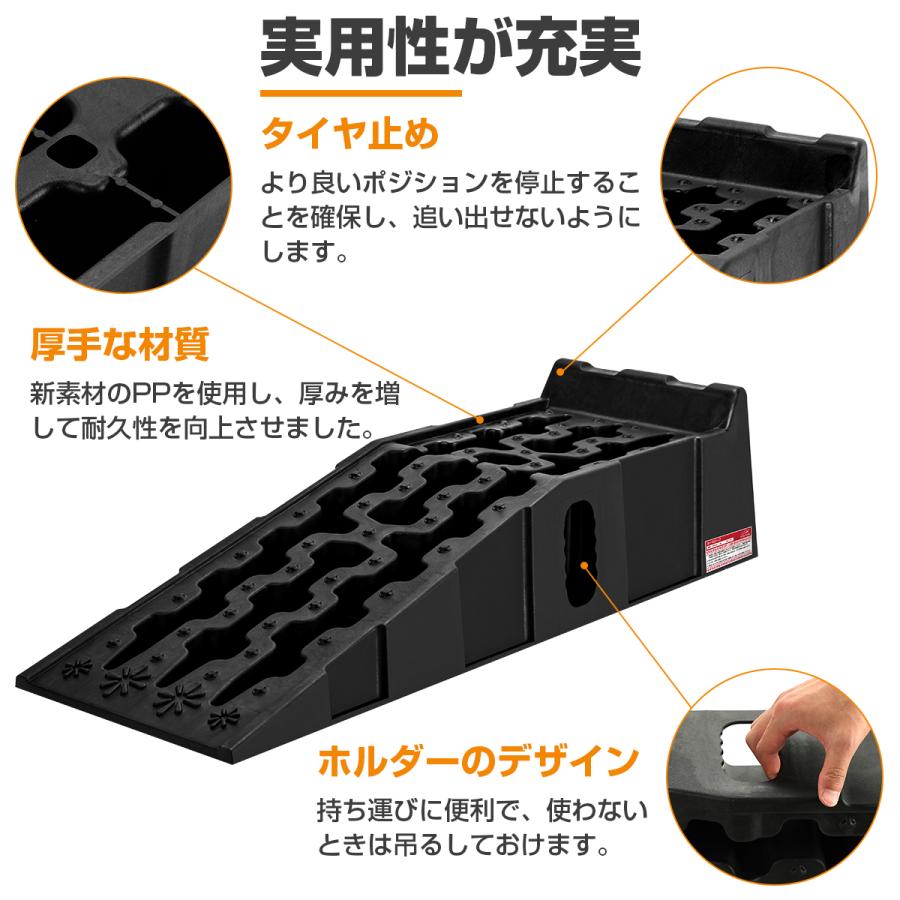 カースロープ 耐荷重7t 7000kg 大型車対応 2個セット 分割式 整備用