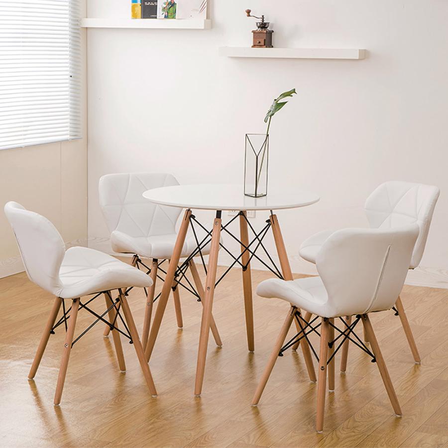 ダイニングチェア 椅子 おしゃれ PUレザー 座面 木脚 イームズチェア