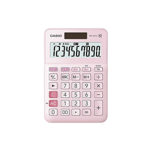 【まとめ買い10個セット品】カシオ 電卓 MW-100TC-PK-N ピンク 1台｜meicho
