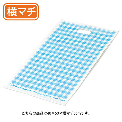 【まとめ買い10個セット品】ブルーチェック 40×50×横マチ5 100枚 :set exp 61 301 18 3:厨房卸問屋名調