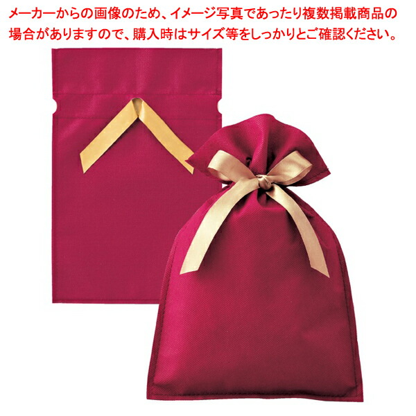 【まとめ買い10個セット品】不織布リボン付きギフトバッグ ワイン 51×76(54) 10枚 :216 0420487 101:厨房卸問屋名調