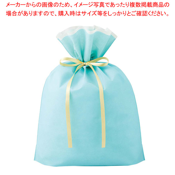 【まとめ買い10個セット品】【10枚】不織布リボン付きギフトバッグ ミント 幅45×高さ56[42]×底マチ12cm :216 0442000 101:厨房卸問屋名調