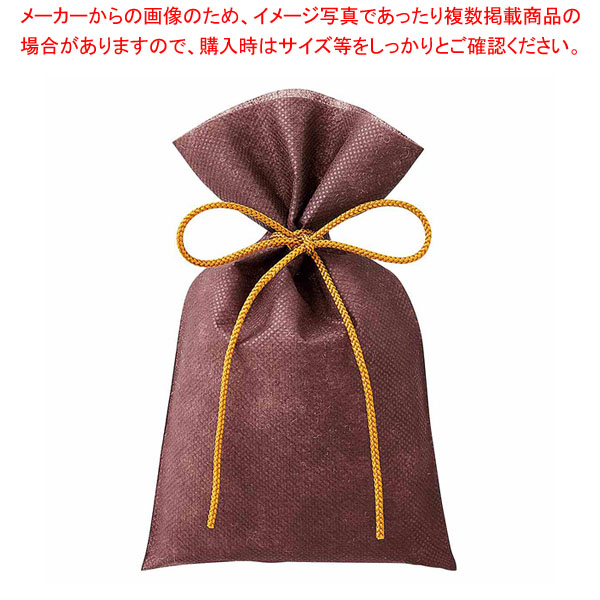 【まとめ買い10個セット品】【50枚】不織布ひも付きギフトバッグ 江戸打ひも ブラウン 幅12×高さ20[14]cm :216 0442043 101:厨房卸問屋名調