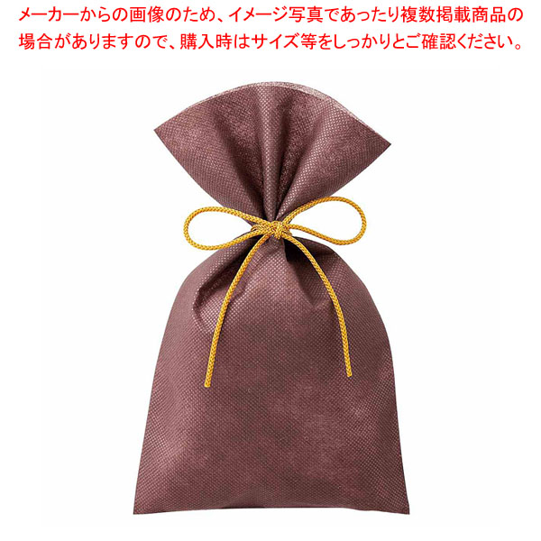 【まとめ買い10個セット品】【50枚】不織布ひも付きギフトバッグ 江戸打ひも ブラウン 幅15×高さ25[17]cm :216 0442044 101:厨房卸問屋名調