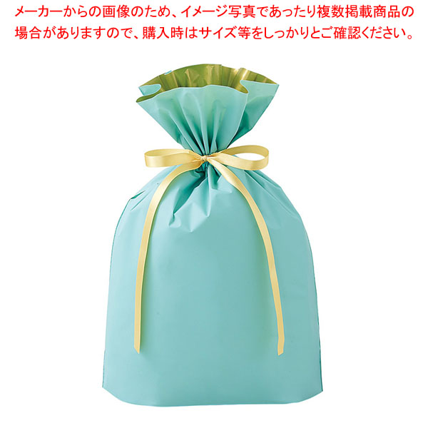 【まとめ買い10個セット品】【20枚】梨地リボン付きギフトバッグ ミント 幅31×高さ43[30]×底マチ12cm :216 0442191 101:厨房卸問屋名調