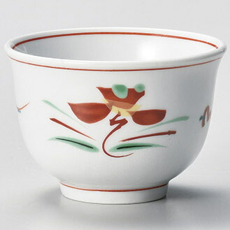 【まとめ買い10個セット品】和食器 ホ388 038 赤絵花紋反煎茶 :set isj 383 017:厨房卸問屋名調