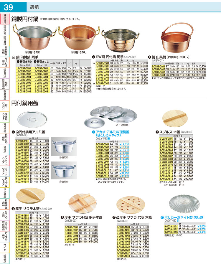 厚手サワラ木蓋 54cm用 - 調理器具