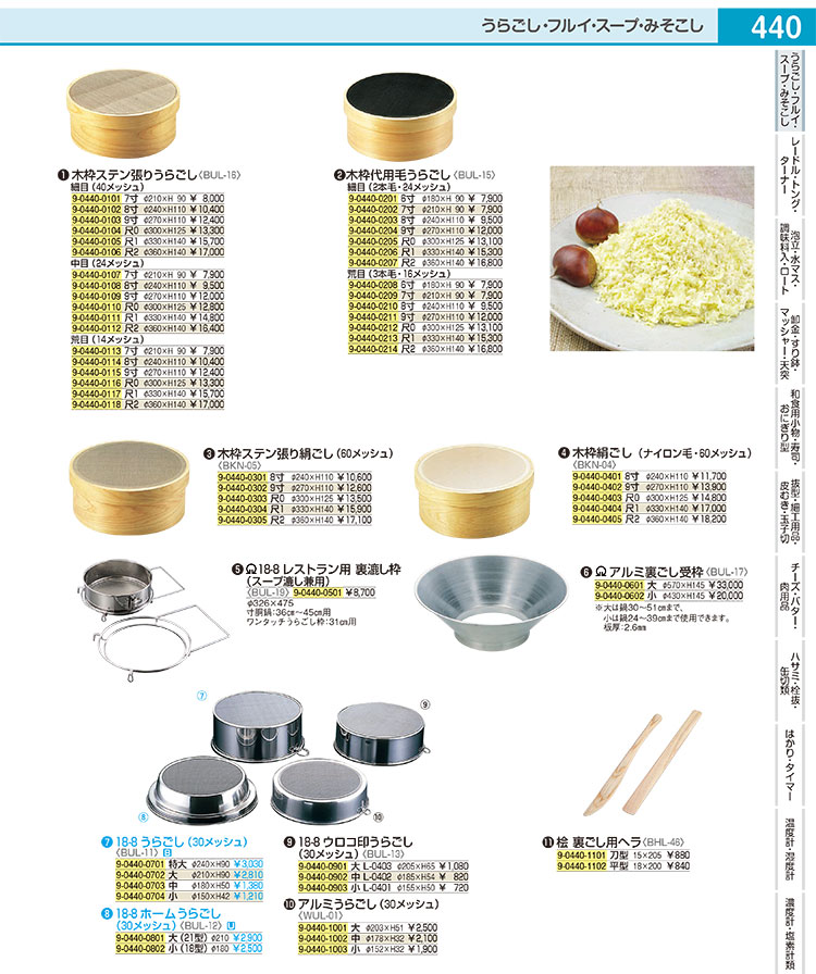 木枠 代用毛 裏ごし 荒目8寸