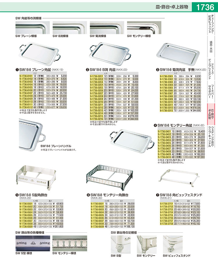 SW18-8B渕角盆 14インチ(手無) 最新発見 - 飲食、厨房用