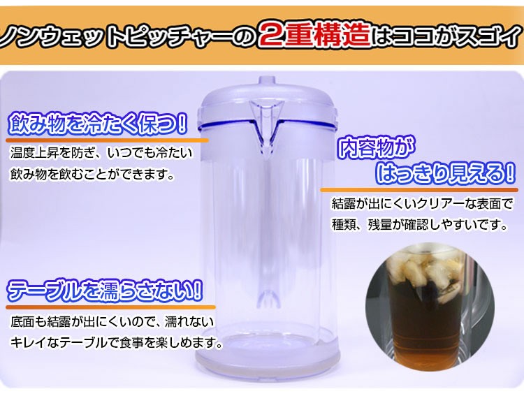 二重構造 ラーメン屋さんの ウォーターポット 1.7L スモーク - 通販