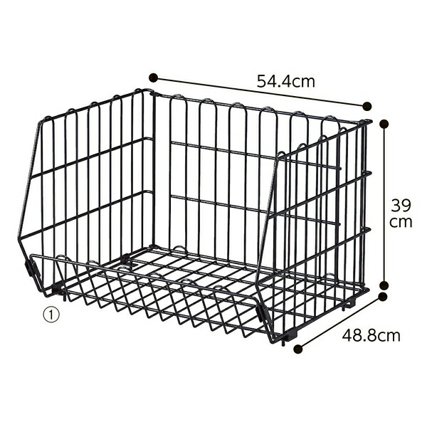 【まとめ買い10個セット品】高機能型ジャンブルW54.4cm 黒カゴ1個 :216 0359296 101:開業プロ メイチョー