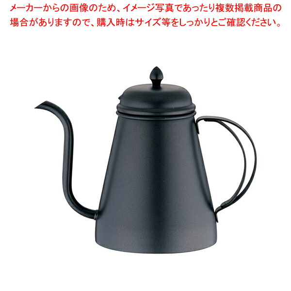 【まとめ買い10個セット品】18 8コーヒードリップポット 蓋付 ブラック 1000cc :set 7 0853 0901:開業プロ メイチョー