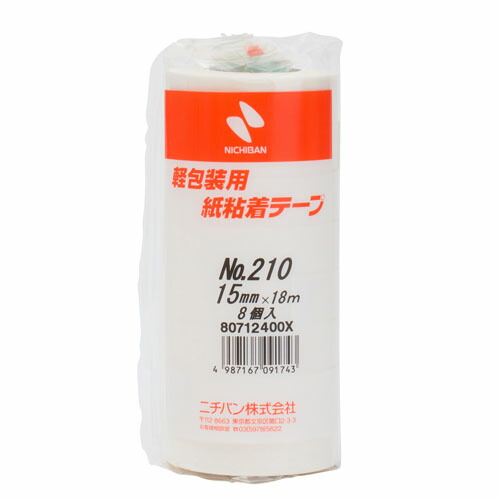 【まとめ買い10個セット品】ニチバン 紙粘着テープ 210-15 白 8巻｜meicho2