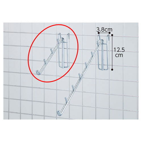 【まとめ買い10個セット品】ネット用傾斜フック30°(φ8mm) 4連 61-130-12-1