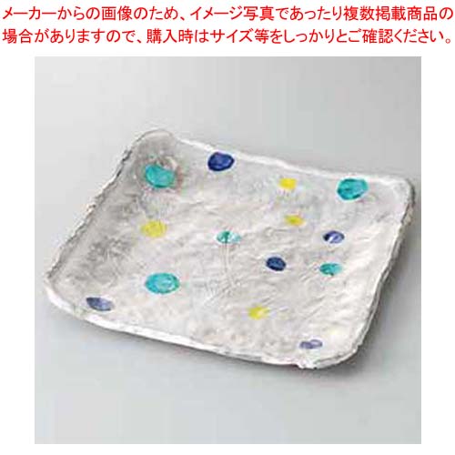 【まとめ買い10個セット品】和食器 銀彩水玉 24角皿(無鉛) 37Q022 01 まごころ第37集 :set kak 207086:開業プロ メイチョー