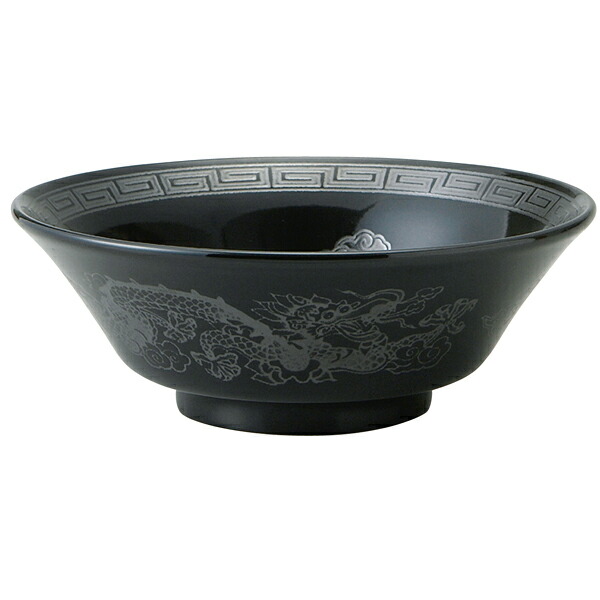 【まとめ買い10個セット品】053 0077 黒釉銀竜紋 6.5切立丼 :set kisi 12 0912 3801:開業プロ メイチョー