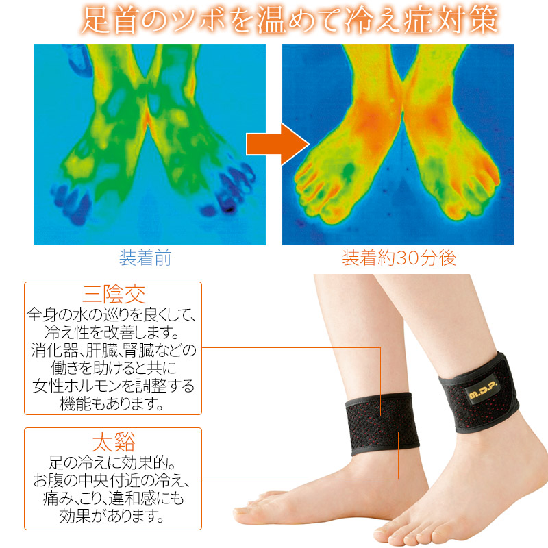 足首 ウォーマー 冷えとり 温める 遠赤外線 防寒 保温 サポーター レディース メンズ 日本製 冷え性 対策 むくむ M.D.P. 勝野式 足くび温快 (左右セット) :01012-0000:メイダイYahoo!店 - 通販 - Yahoo!ショッピング