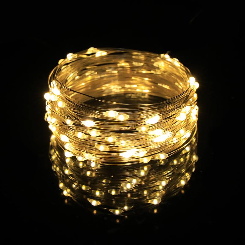 （263）【新品】LEDイルミネーション 100球 10M ゴールド 6個セット LEDイルミネーションライト ジュエリーライト 100球 10m 電池式