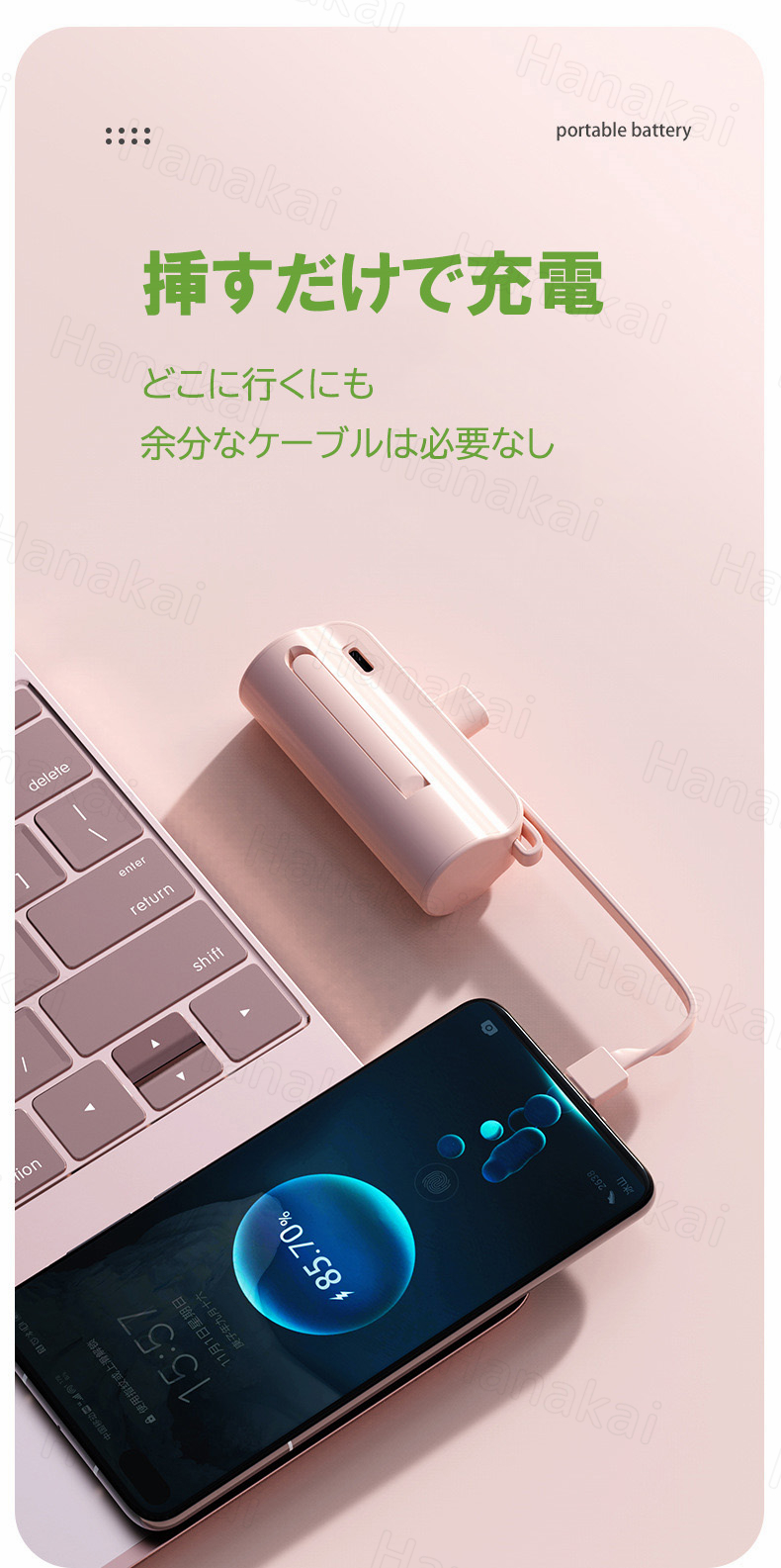 2024最新版 モバイルバッテリー 6000mAh ミニ 軽量 持ち運び便利 USB 