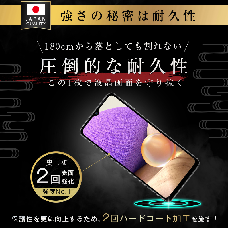 明誠 【2枚セット】Galaxy A32 5G SCG08 au 強化ガラス保護フィルム