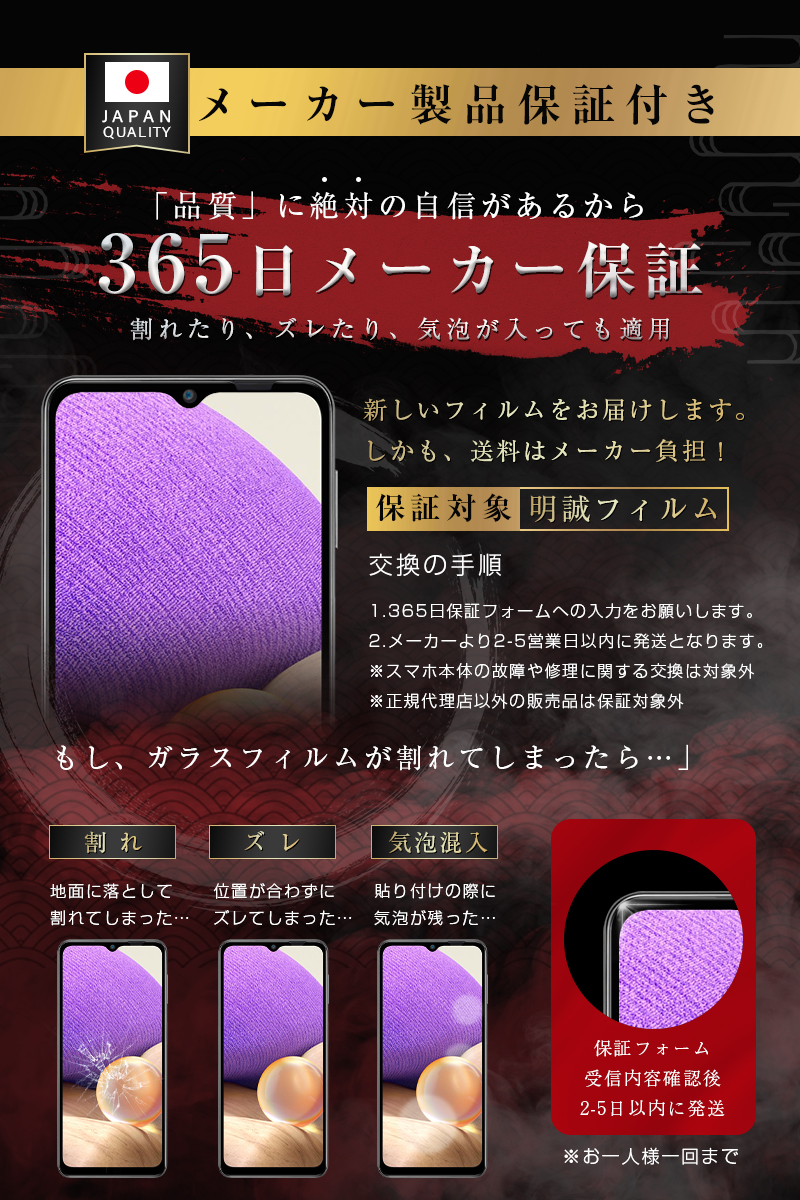 明誠 【2枚セット】Galaxy A32 5G SCG08 au 強化ガラス保護フィルム