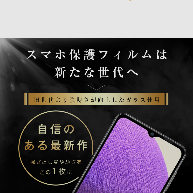 明誠 【2枚セット】Galaxy A32 5G SCG08 au 強化ガラス保護フィルム