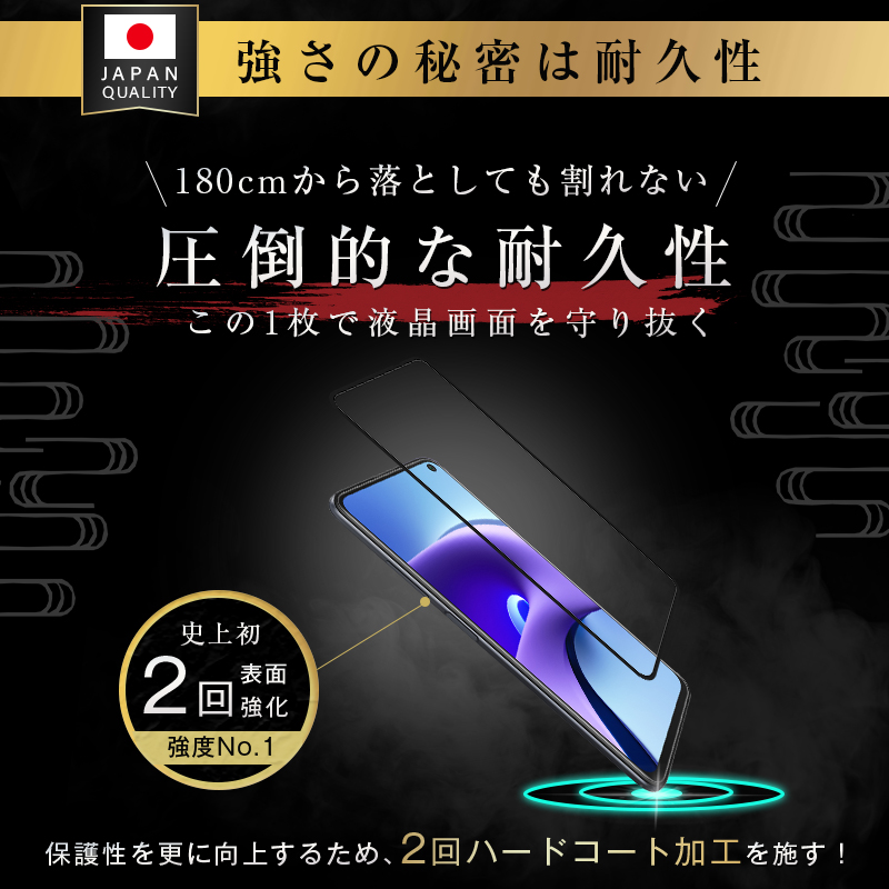 明誠 【2枚セット】Redmi Note 9T A001Xm ガラスフィルム 3D