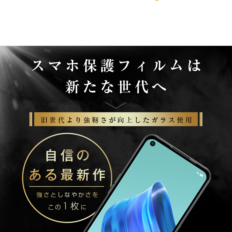 【2枚セット】OPPO reno5A A101OP / A103OP / CPH2199 ガラスフィルム 3D 液晶保護ガラスシート 強化ガラス保護フィルム 全面保護シール スマホ画面保護フィルム | 明誠 | 06