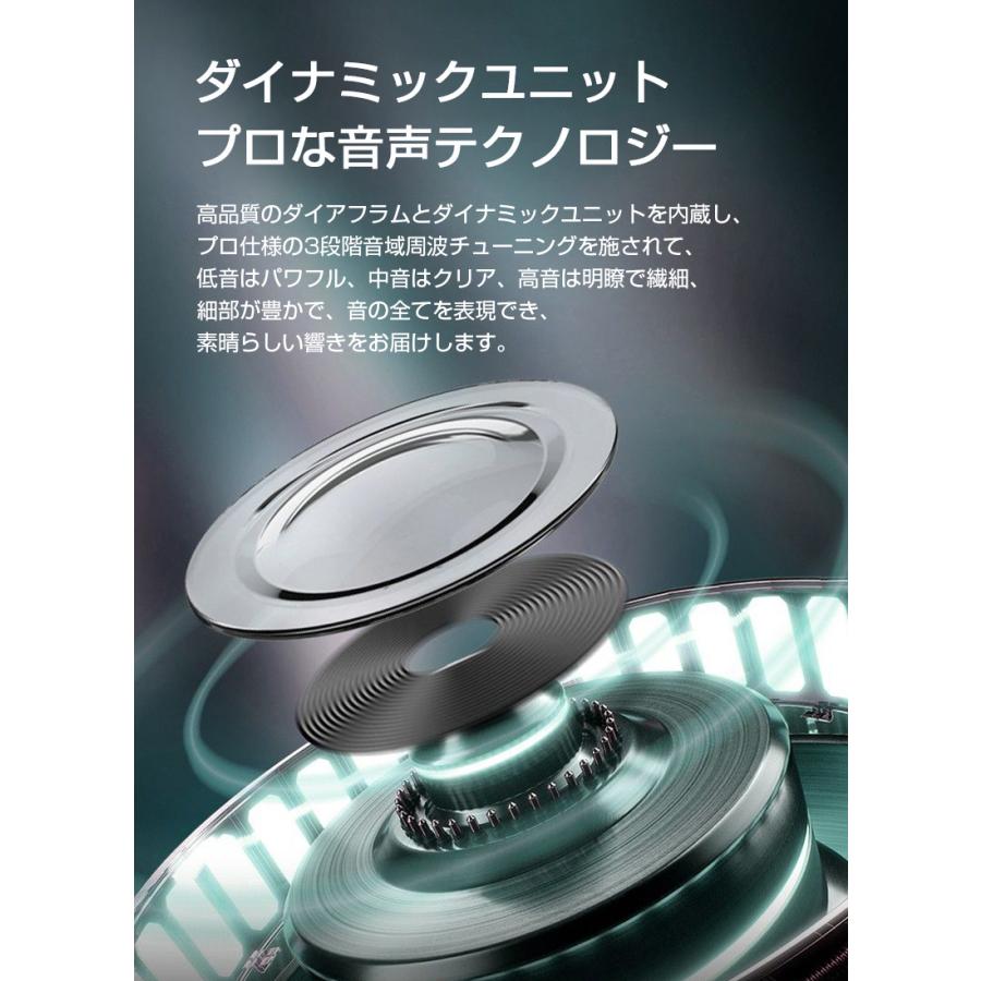 ワイヤレスイヤホン Bluetooth5.3 ワイヤレスヘッドセット ブルートゥースイヤホン インナーイヤー型 TWS 自動ペアリング HiFi 高音質 マイク内蔵 タッチ制御｜meiseishop｜15