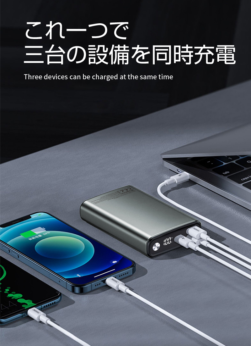 モバイルバッテリー 20000mAh 大容量 PD-65W急速充電 3台同時充電 Type-C入力 残電量表示 3つ出力ポート パワフル  機内持ち込み可 コンパクト PSE認証済み :1129:明誠ショップ - 通販 - Yahoo!ショッピング