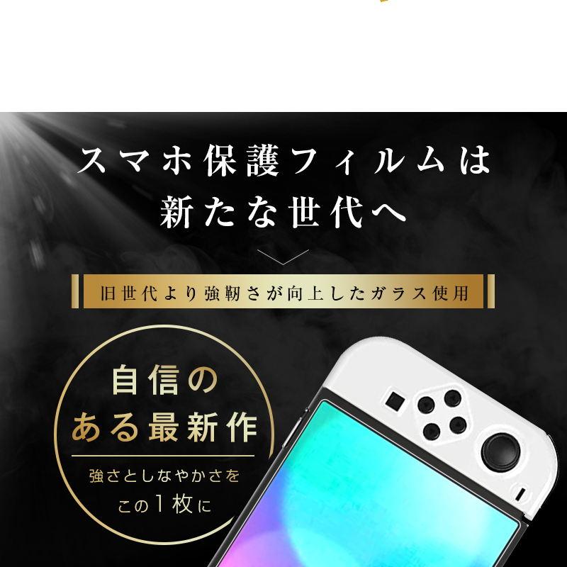 明誠 【2枚セット】Nintendo Switch OLED model 強化ガラス保護
