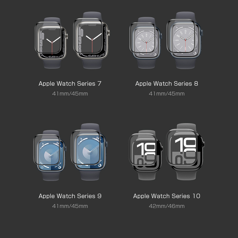 Apple Watch Series7/series8/Series9/Series10 液晶保護フィルム 0.2mm 薄い 全面保護TPUシール  3D熱曲げ加工 ソフト 衝撃吸収 キズ防止 高感度タッチ フィット : 1277 : 明誠ショップ - 通販 - Yahoo!ショッピング