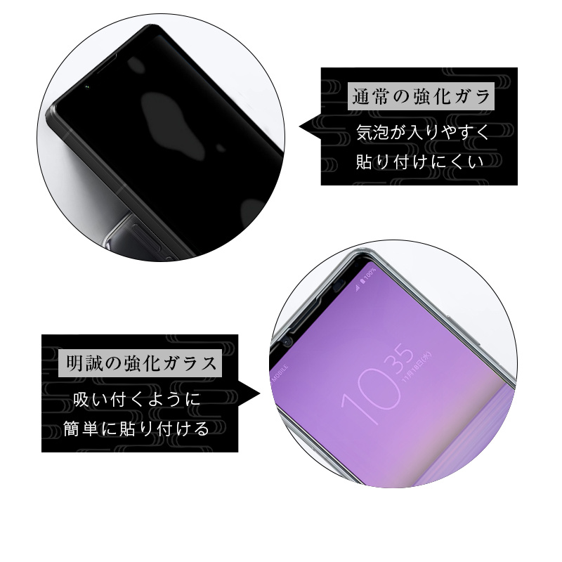 【2枚セット】Xperia 10 IV SO-52C/SOG07/A202SO ブルーライトカット 強化ガラス保護フィルム 3D 液晶画面保護ガラスシート Xperia 10 III スクリーンフィルム | 明誠 | 18