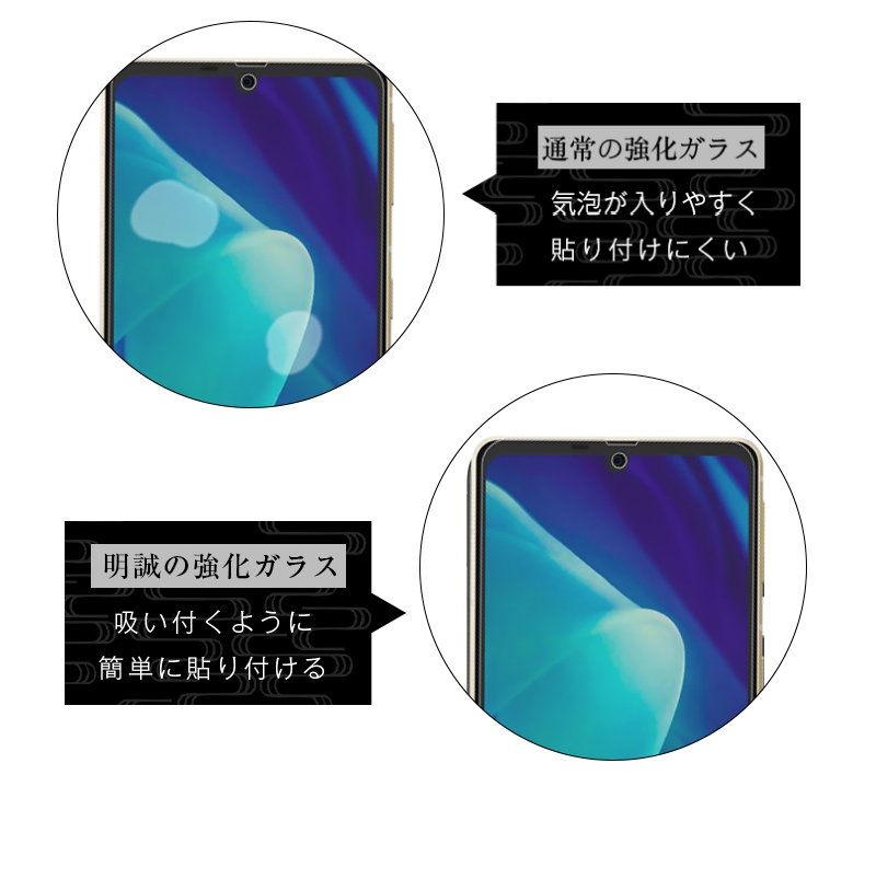 明誠 【2枚セット】AQUOS Sense7 plus A208SH 強化ガラス保護フィルム 