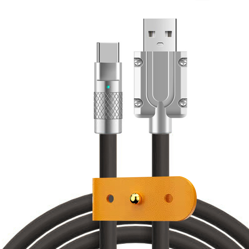 USB Type-Cケーブル ケーブル USB Type-C 亜鉛合金プラグ ケーブル 急速充電ケーブル 結束バンド付き シリコンケーブル 太い 1メートル iPhone15非対応
