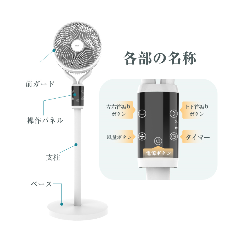 【日本語音声操作】サーキュレーター 扇風機 節電 換気 暑さ対策 衣類乾燥 送風 部屋干し 白 オールシーズン使える 冷暖房の効率向上 パワフル 90日間保証付｜meiseishop｜17